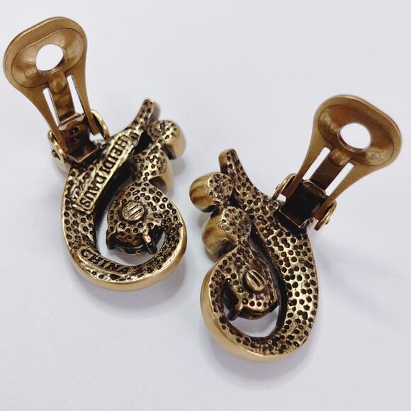 Heidi Daus Beguiling Baroque Purple Multicolor Swirl Pave Jewel Clip On Earrings - Picture 9 of 12